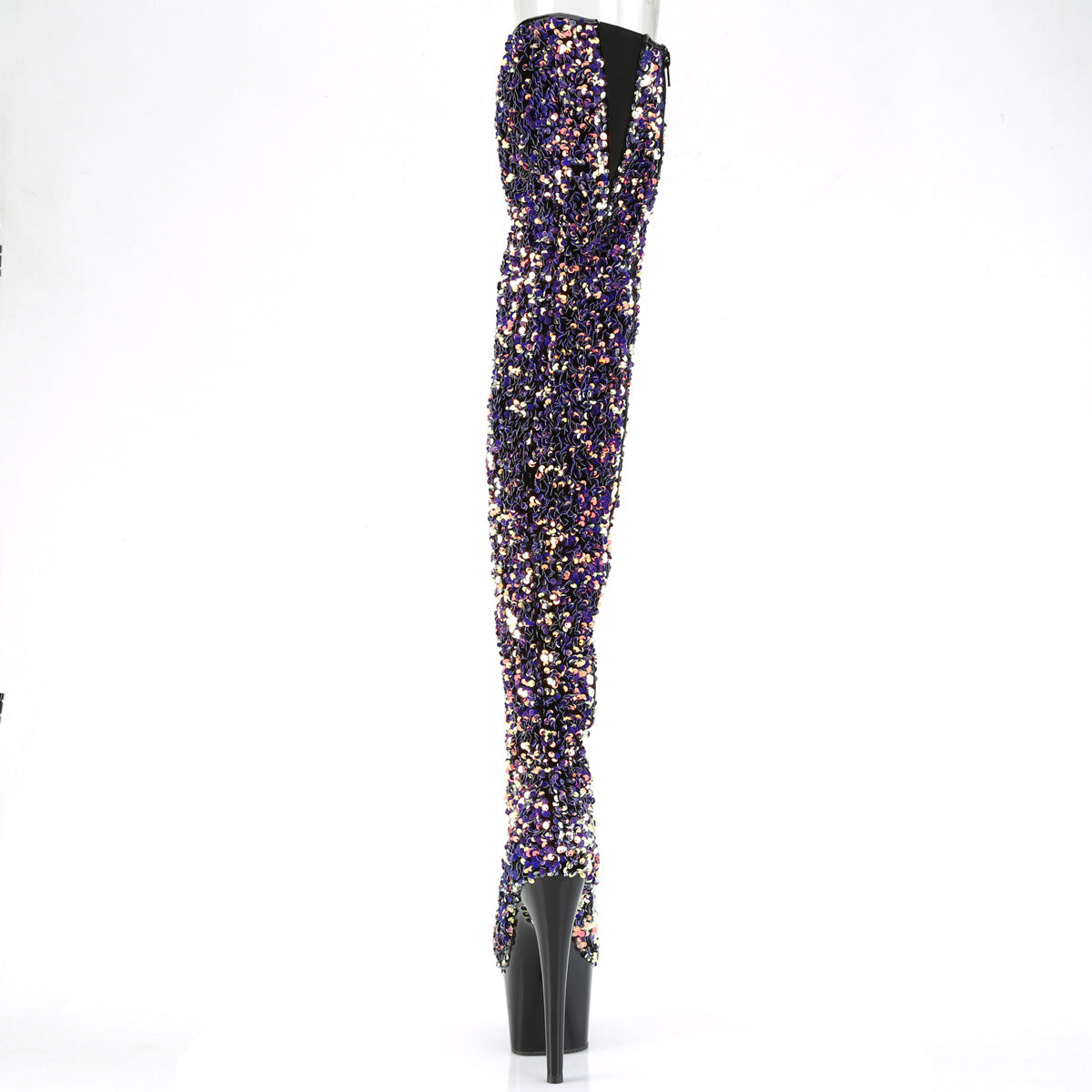 Pleaser Stivali da donna ADORE-3020 Purple Multi Paillettes / BLK