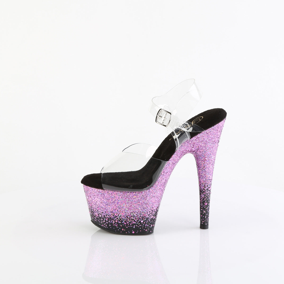 Pleaser   ADORE-708SS CLR/BLK-Purple Multitter