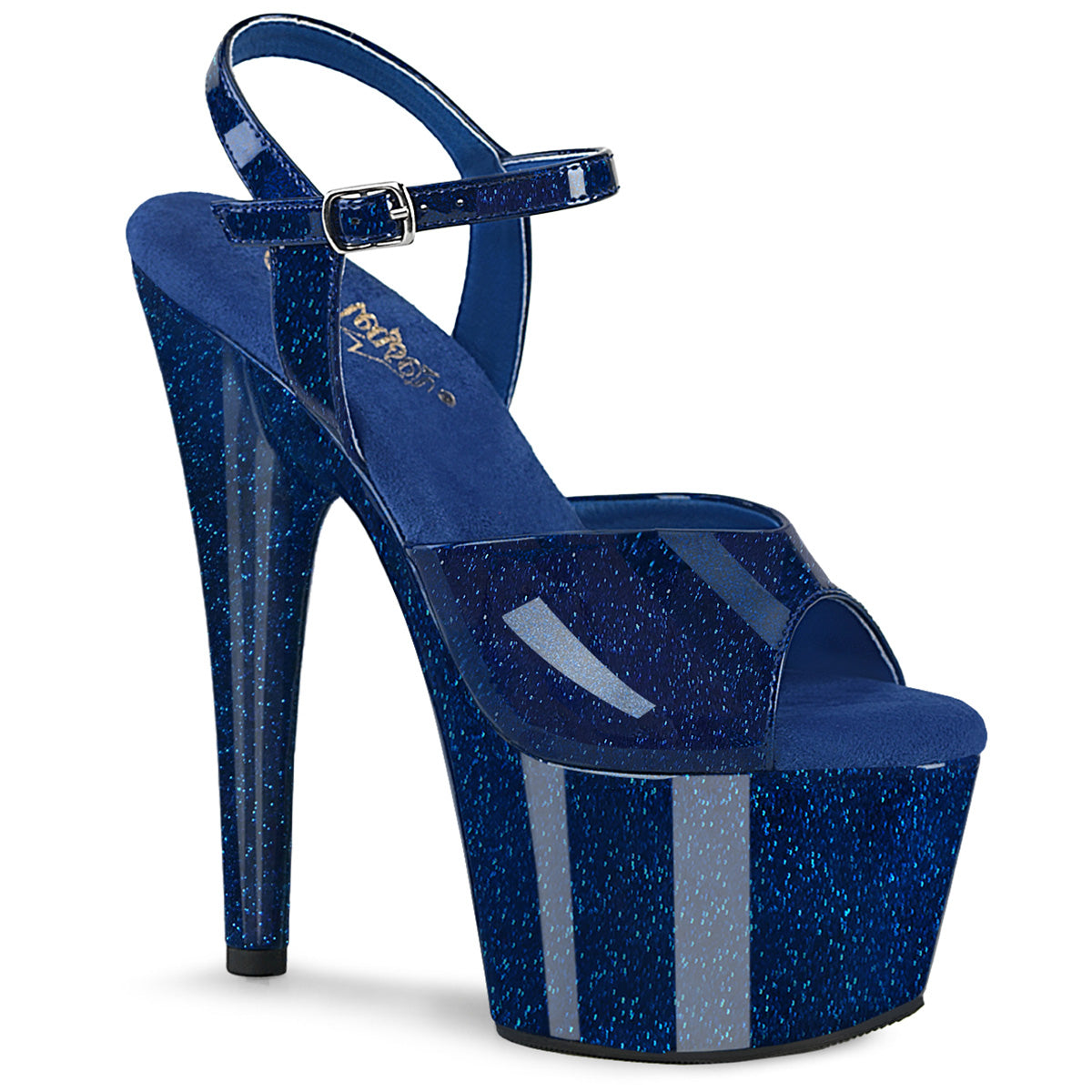 Pleaser   ADORE-709GP Navy Blue Glitter Pat/M