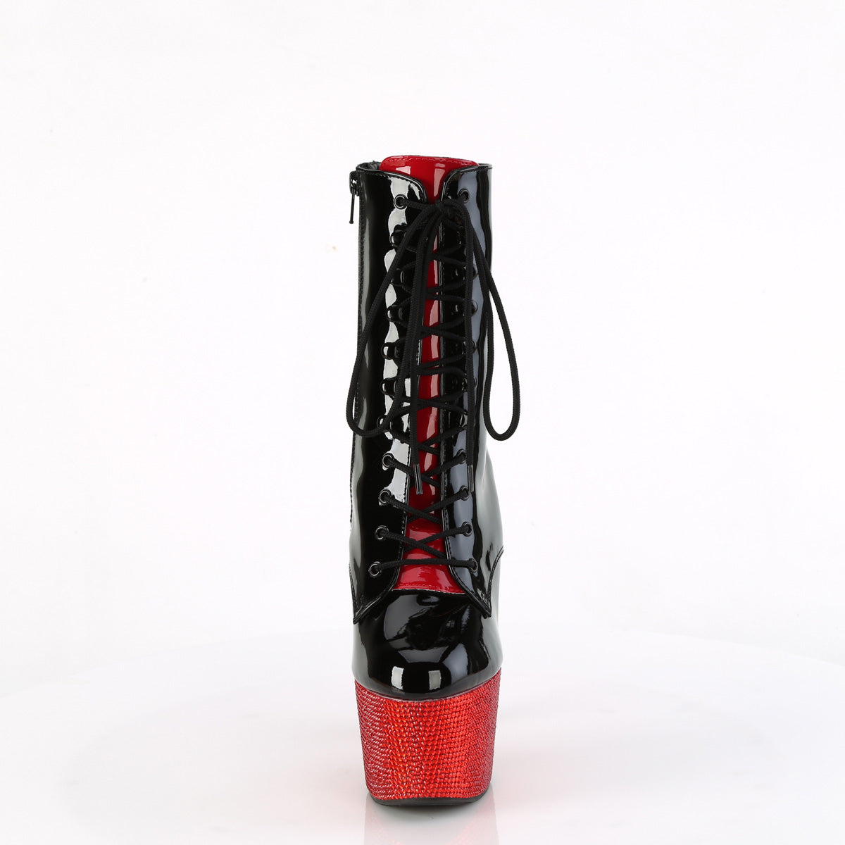 Pleaser  Stivali alla caviglia BEJEWELED-1020fh-7 blk-rosso pat/rosso rs