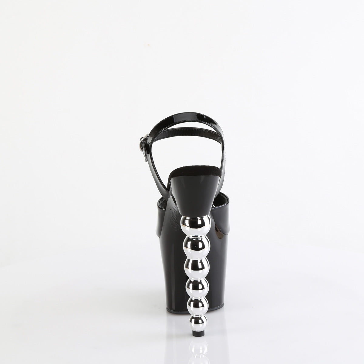 Pleaser   BLISS-709 Blk Pat/Blk-Slv Chrome