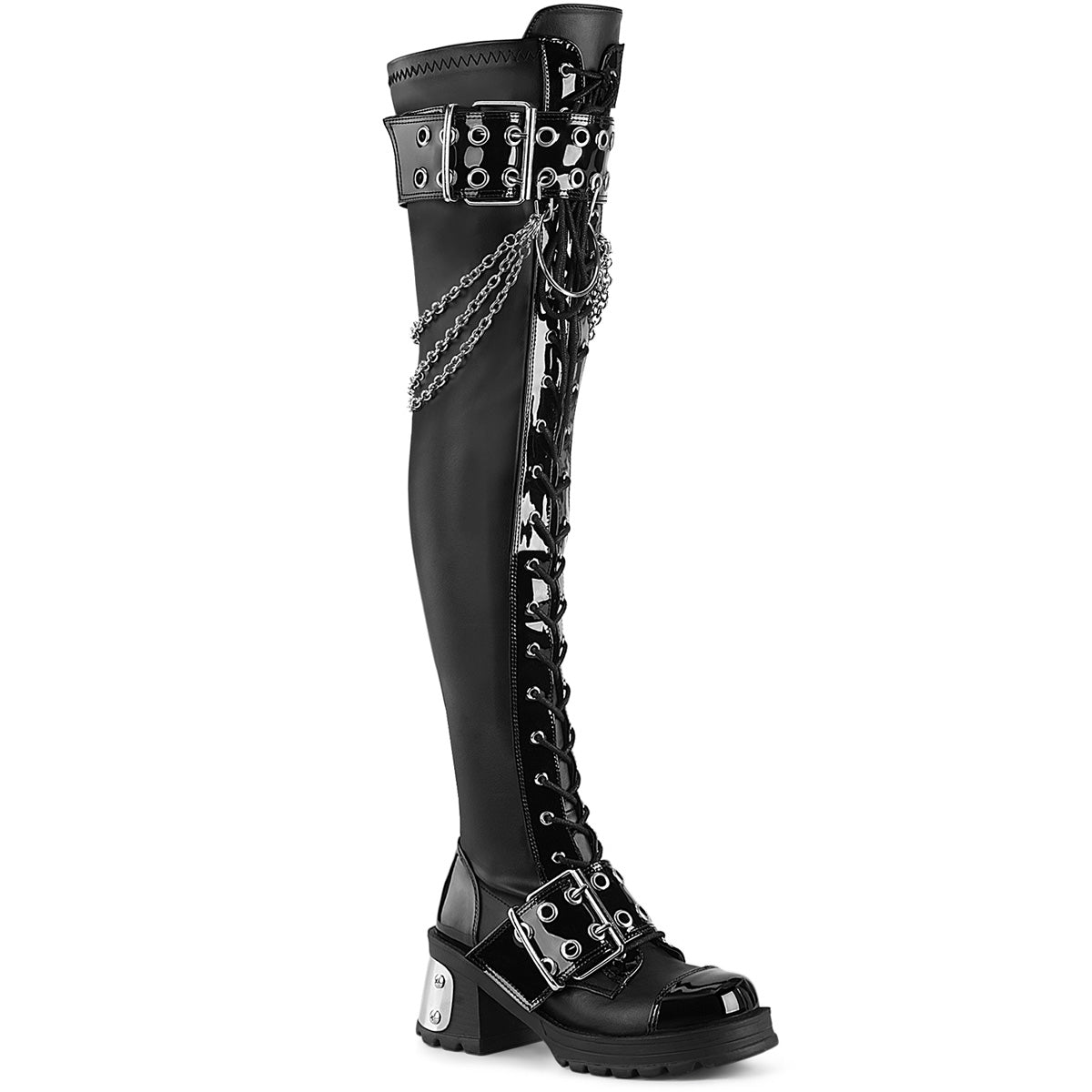 DemoniaCult  Stivali BRATTY-304 blk in pelle vegana elastica