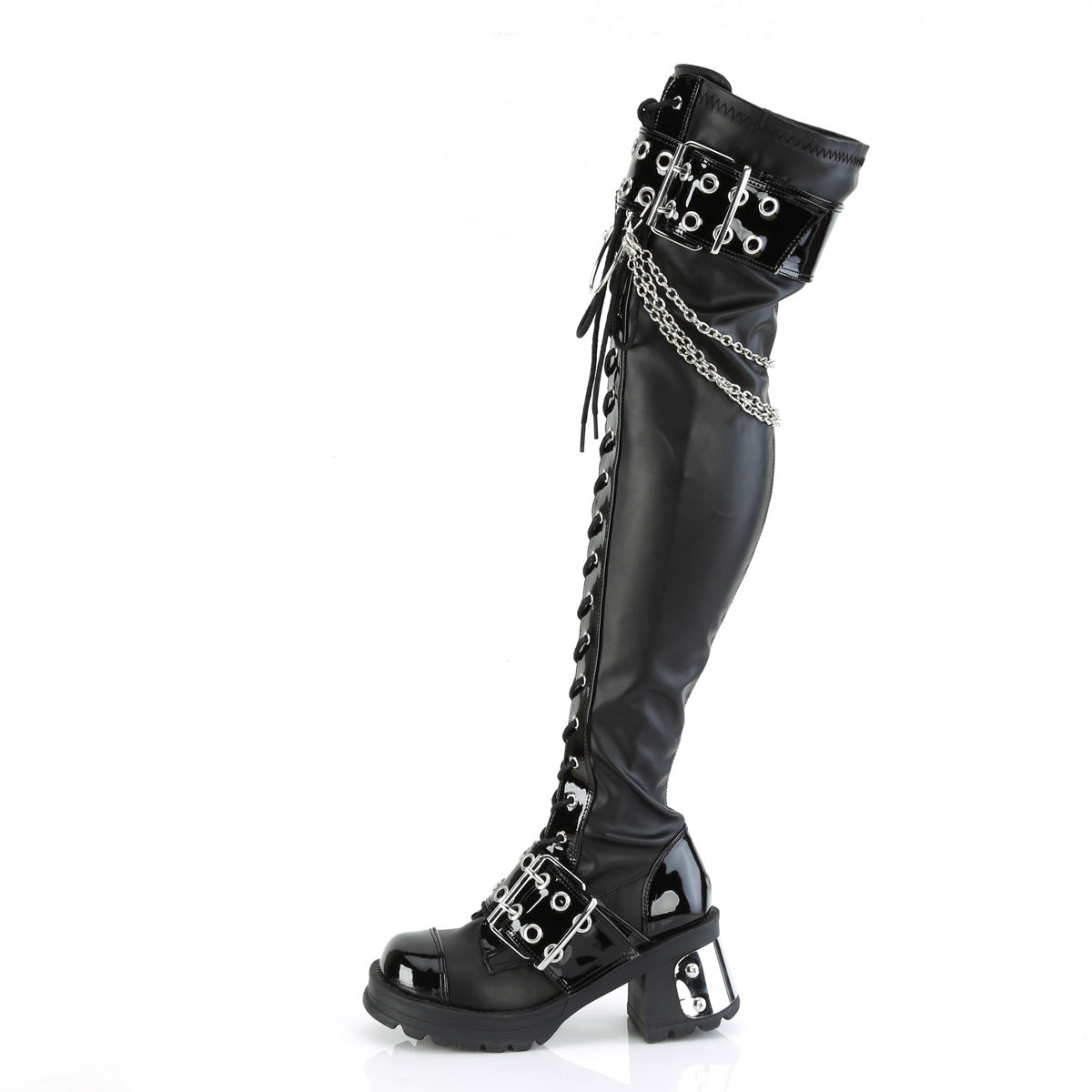 DemoniaCult  Stivali BRATTY-304 blk in pelle vegana elastica