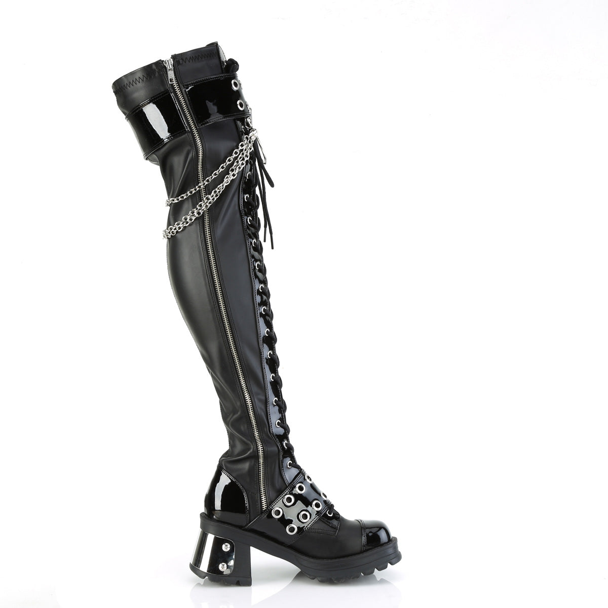 DemoniaCult  Stivali BRATTY-304 blk in pelle vegana elastica