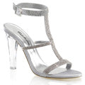 Fabulicious Womens Sandals CLEARLY-418 Slv Satin