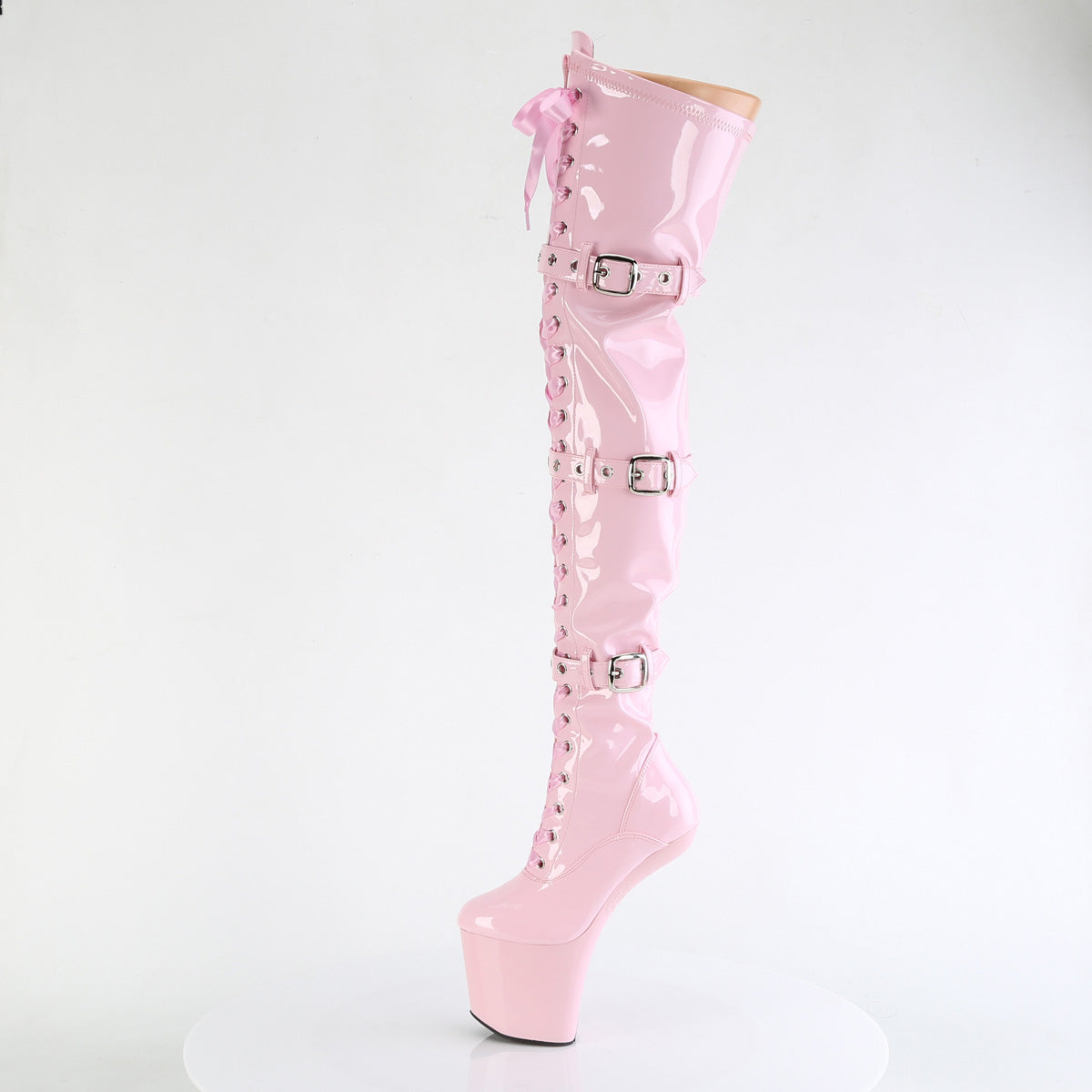 Pleaser  Boots CRAZE-3028 B. Pink Str. Pat/B. Pink