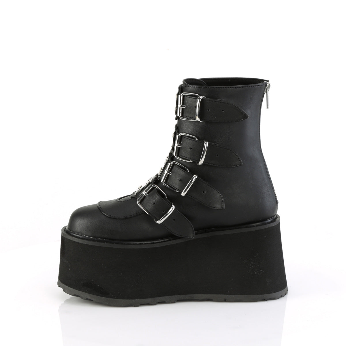 DemoniaCult  Ankle Boots DAMNED-105 Blk Vegan Leather