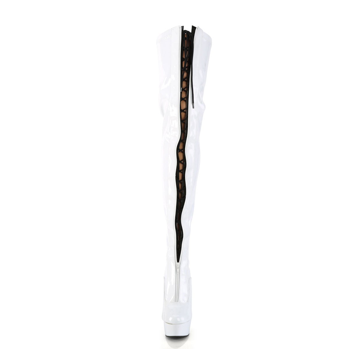 Pleaser  Stivali DELIGHT-3027 wht-blk str. Pat / Wht.