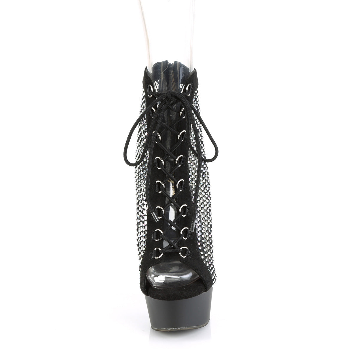 Pleaser  Stivaletti DELIGHT-600-33RM BLK Faux Suede-RS Mesh / Blk Matte