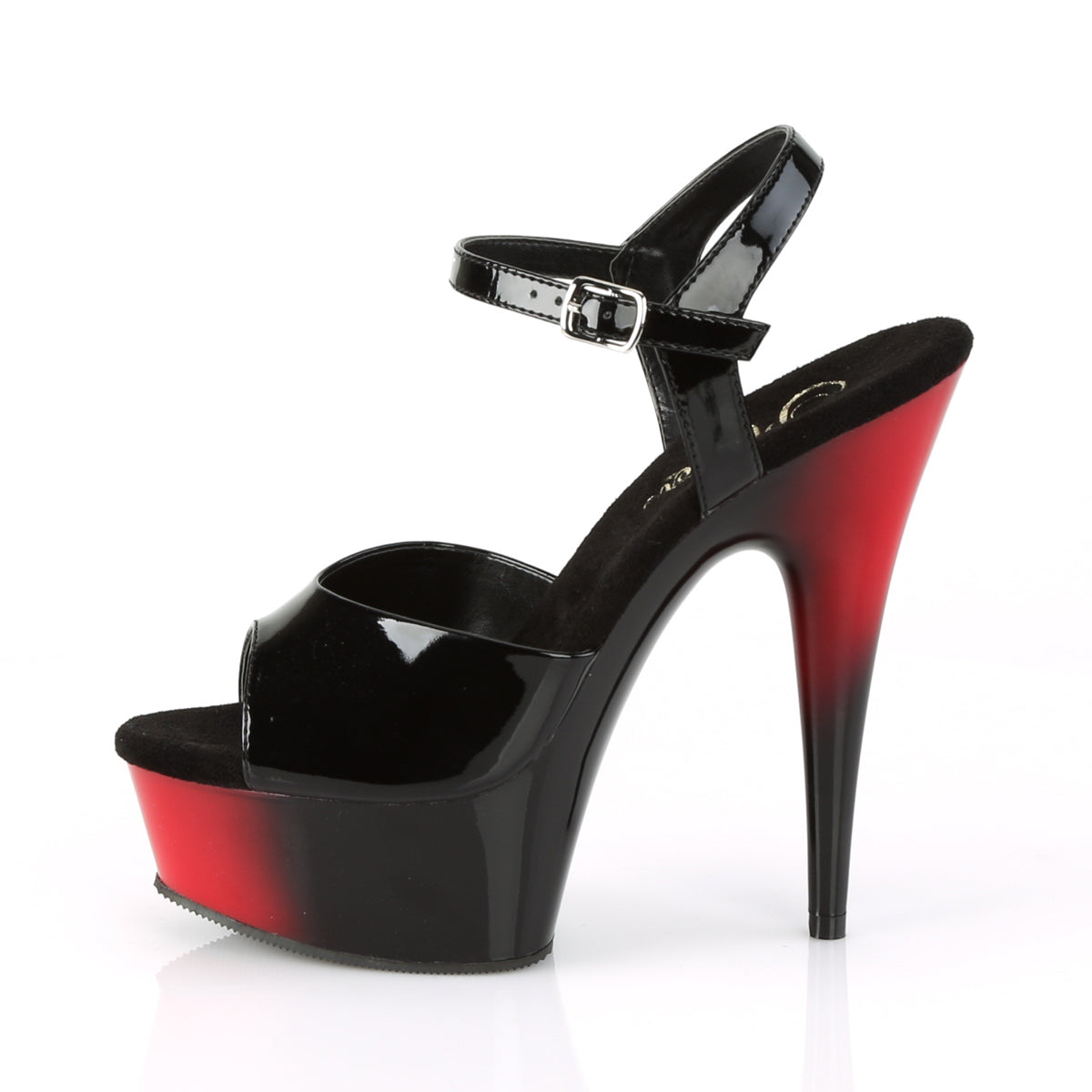 Pleaser Sandali da donna DELIGHT-609BR BLK PAT / RED-BLK