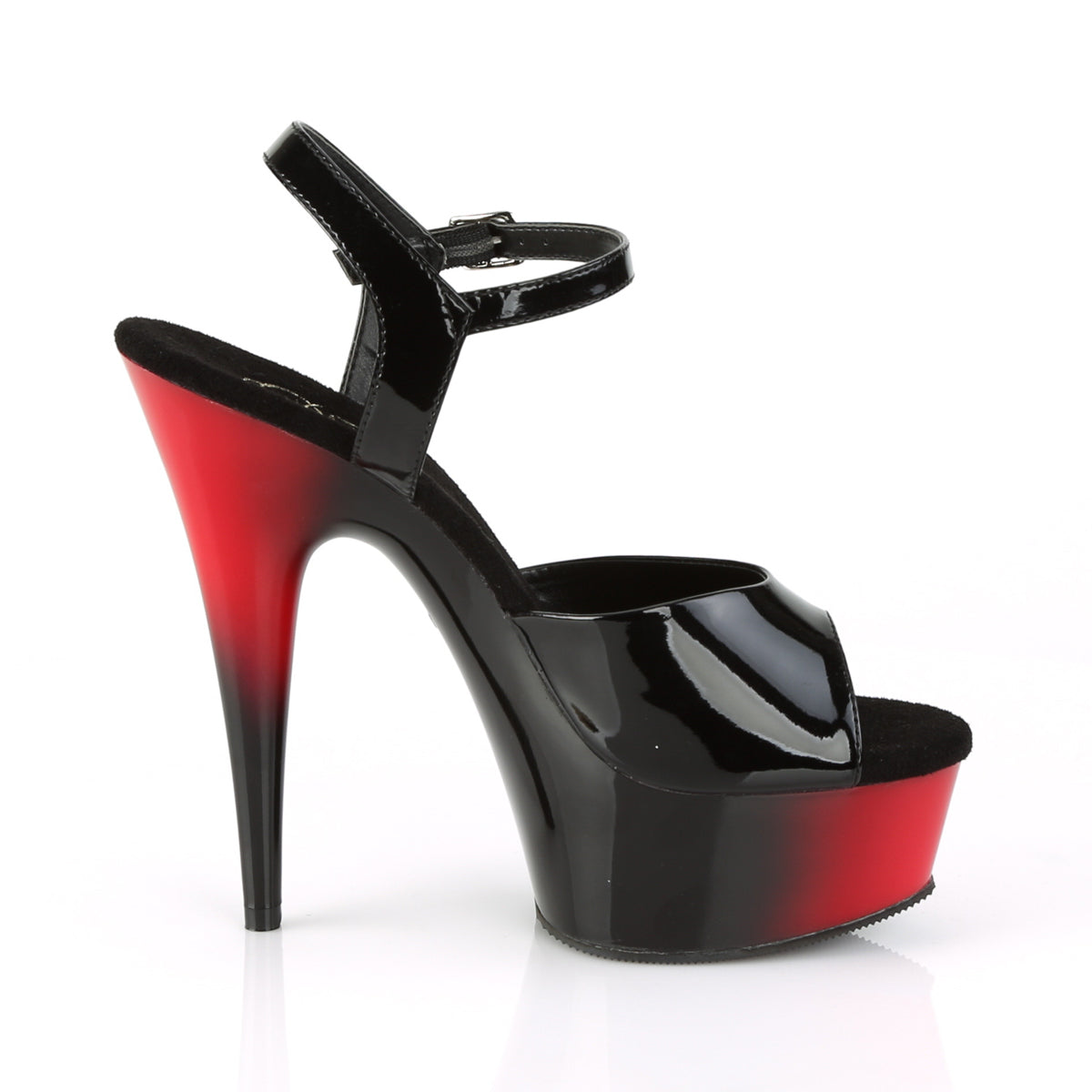 Pleaser Womens Sandals DELIGHT-609BR Blk Pat/Red-Blk