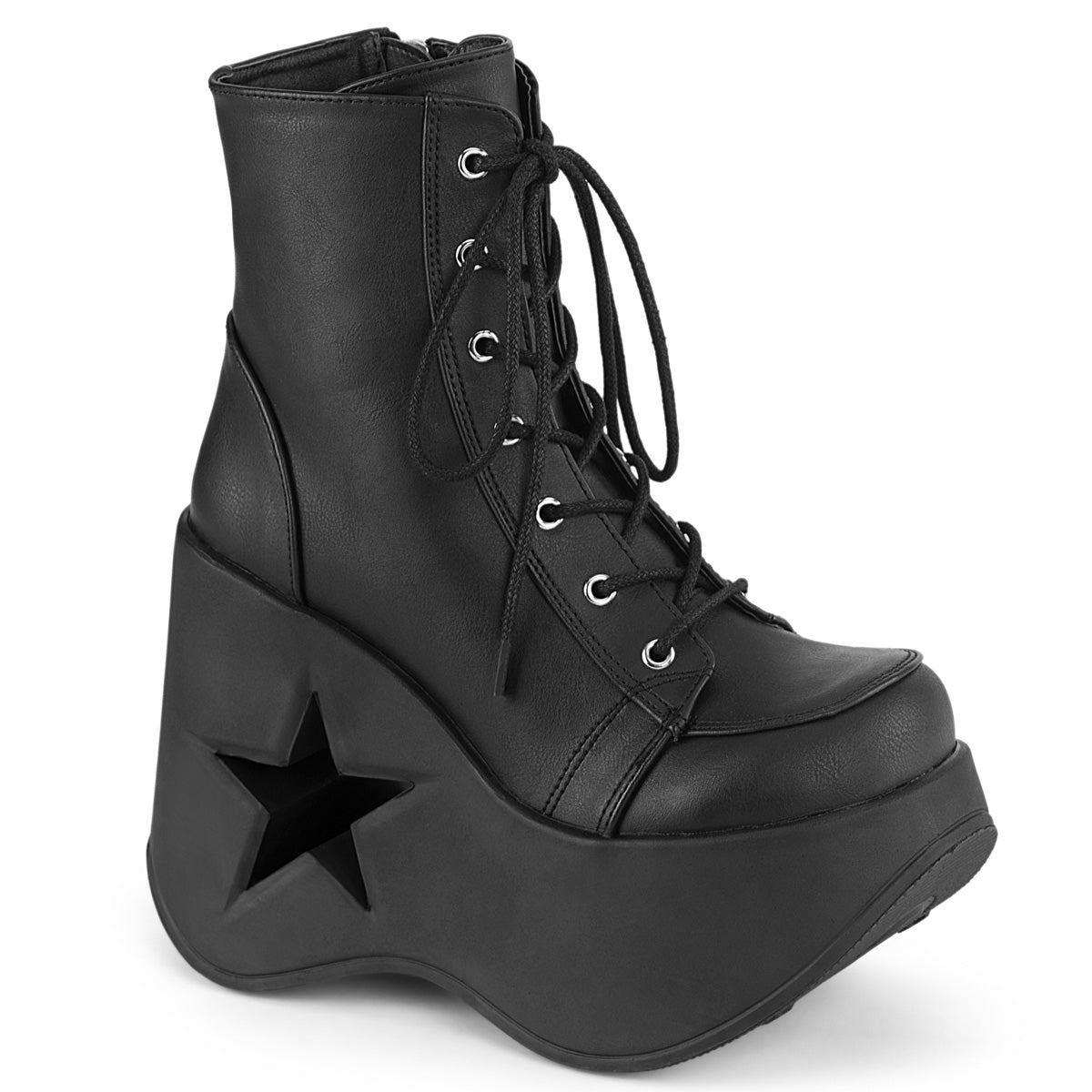 DemoniaCult  Ankle Boots DYNAMITE-106 Blk Vegan Leather