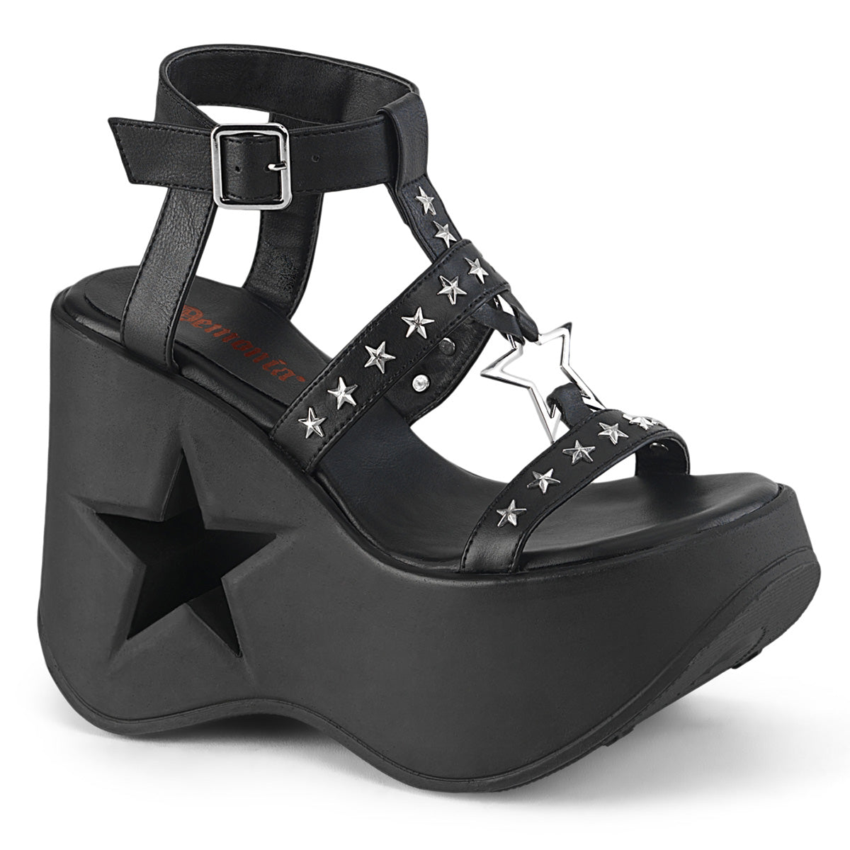 DemoniaCult  Sandals DYNAMITE-12 Blk Vegan Leather