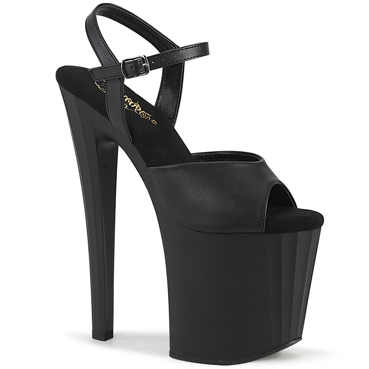 Pleaser   ENCHANT-709 Blk Faux Leather/Blk Matte