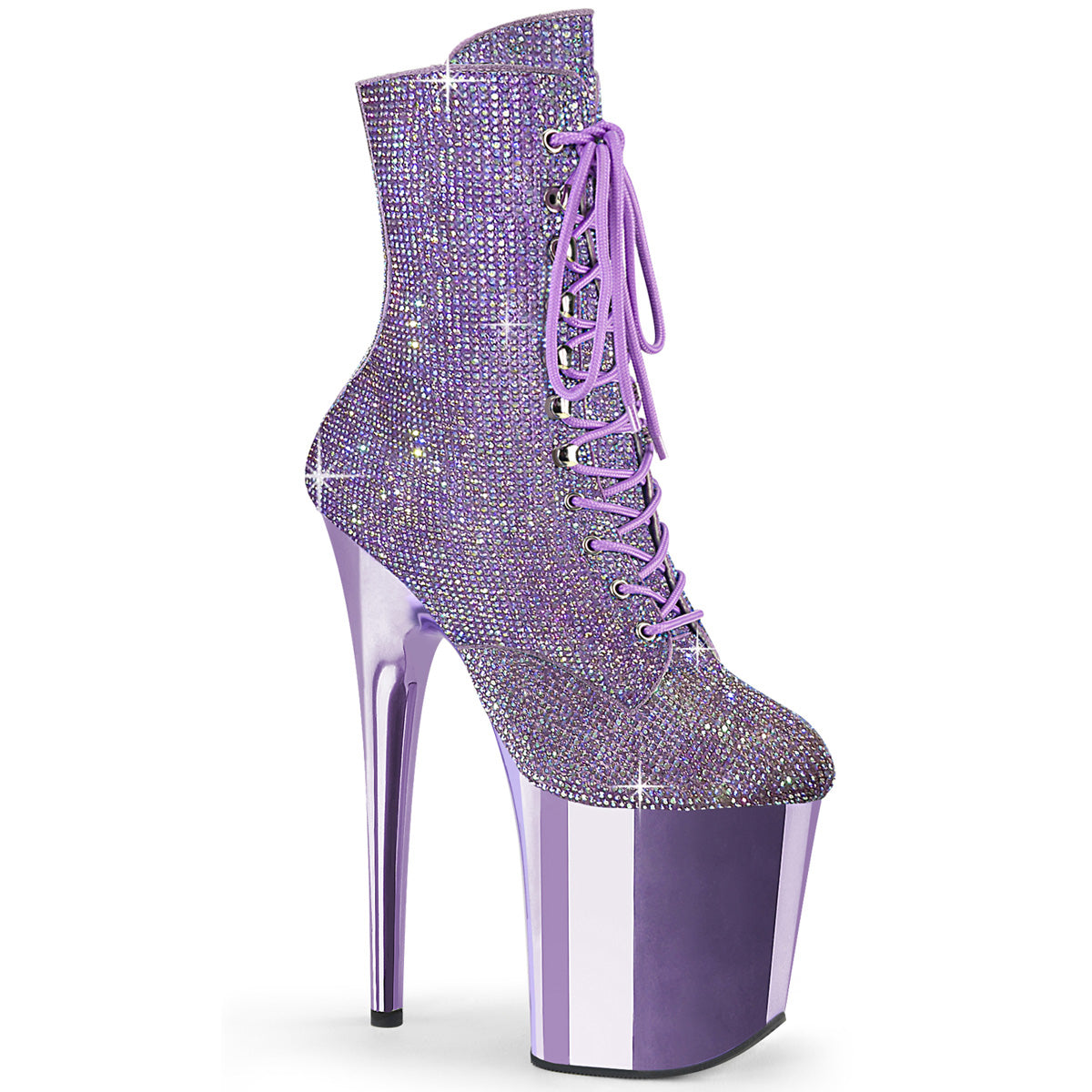 Pleaser  Ankle Boots FLAMINGO-1020CHRS Lavender Multi RS/Lavender Chrome