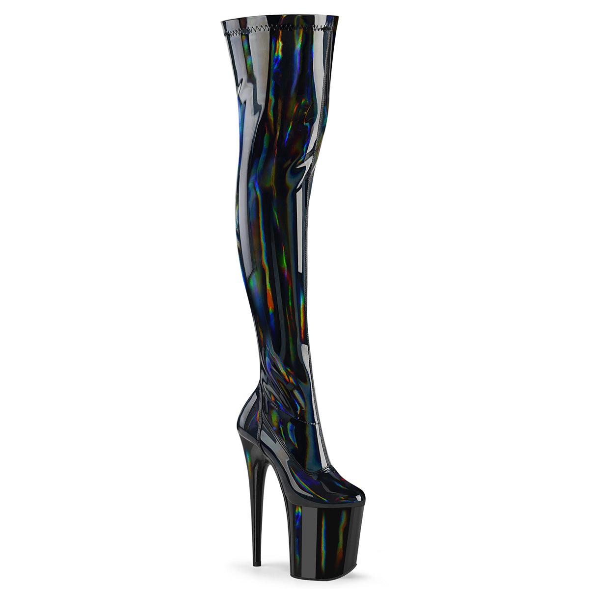 Pleaser   FLAMINGO-3000HWR Blk Str. Holo/Blk Holo