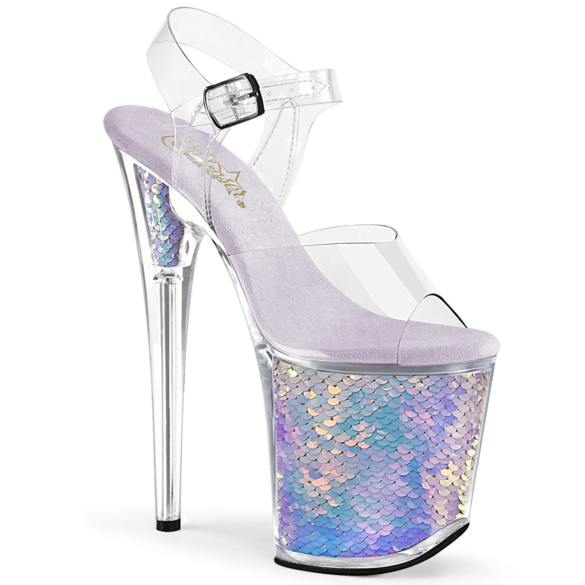 Pleaser Sandali da donna FLAMINGO-808mc clr / lavanda inserti per ologrammi