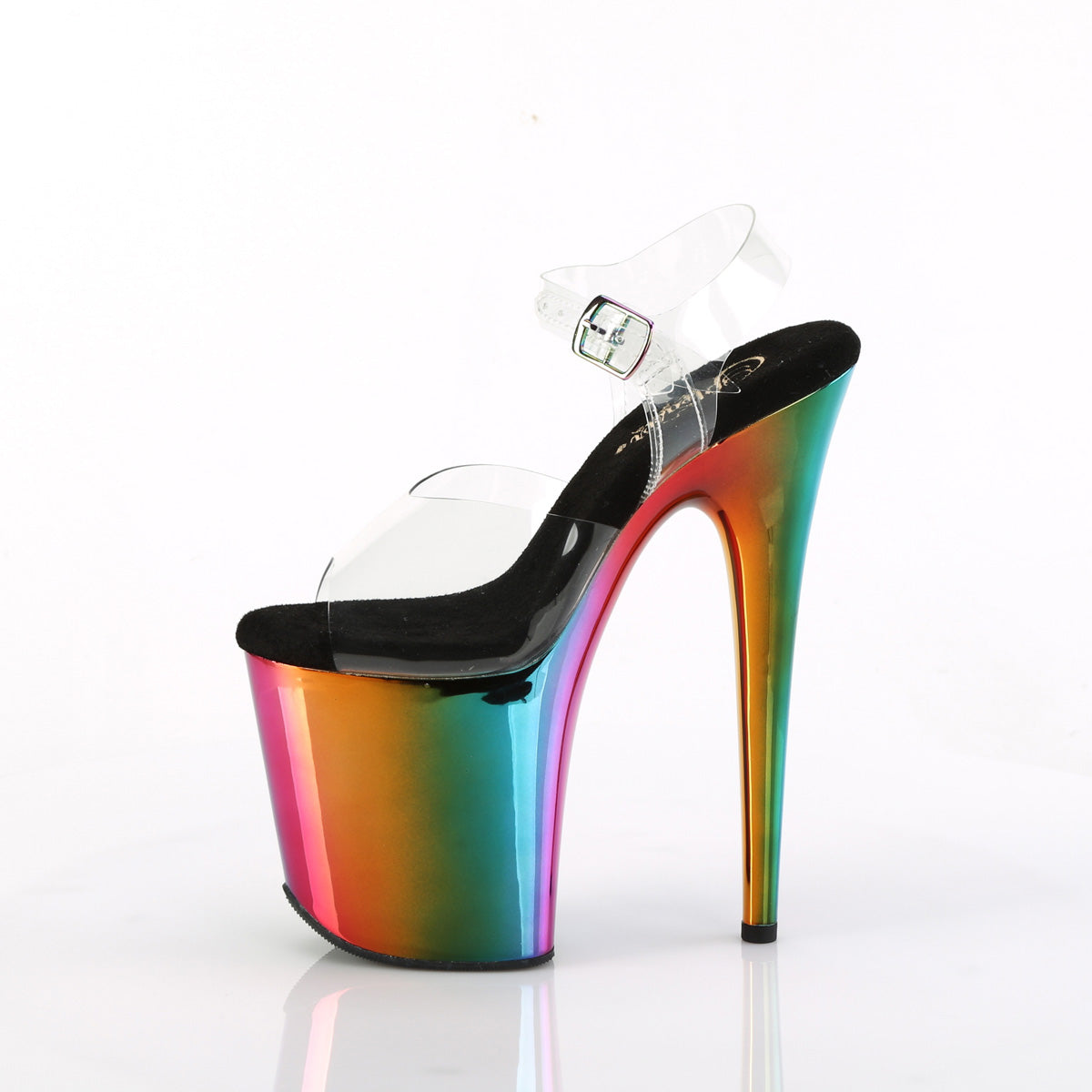 Pleaser  Sandals FLAMINGO-808RC Clr/Rainbow Chrome