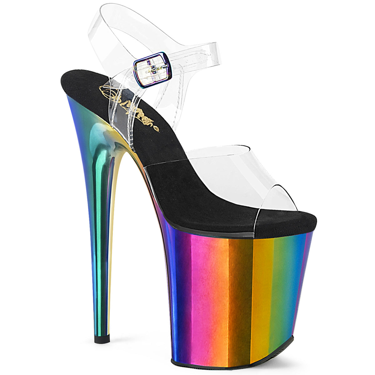 Pleaser  Sandals FLAMINGO-808RC Clr/Rainbow Chrome