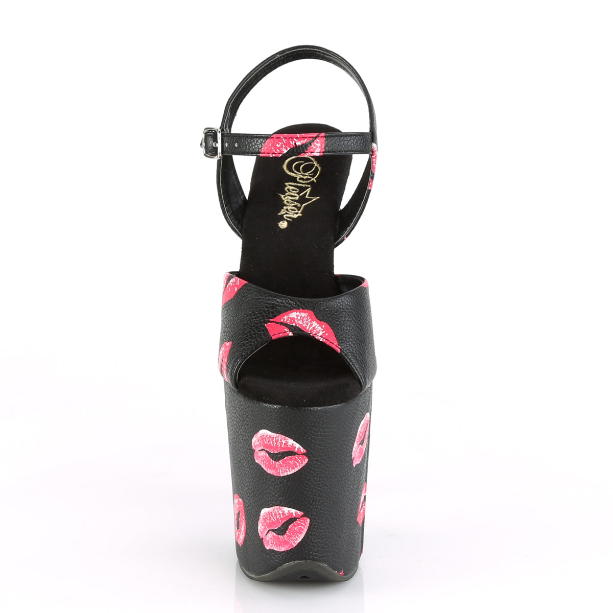 Pleaser Sandali da donna FLAMINGO-809KISSES BLK in ecopelle / blk in ecopelle