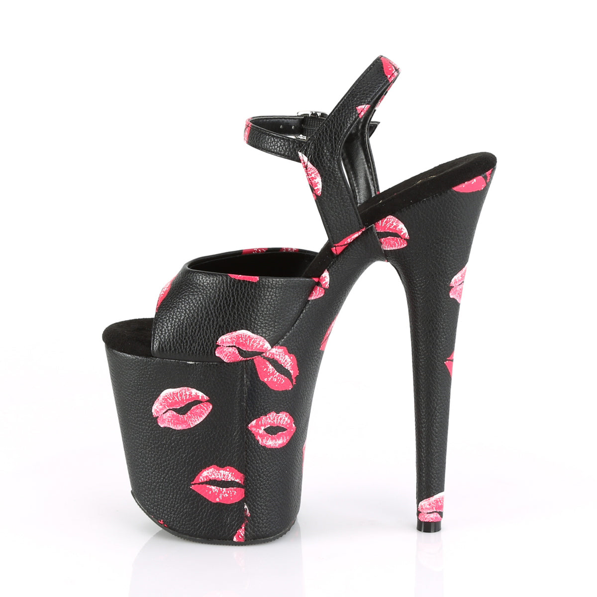 Pleaser Sandali da donna FLAMINGO-809KISSES BLK in ecopelle / blk in ecopelle