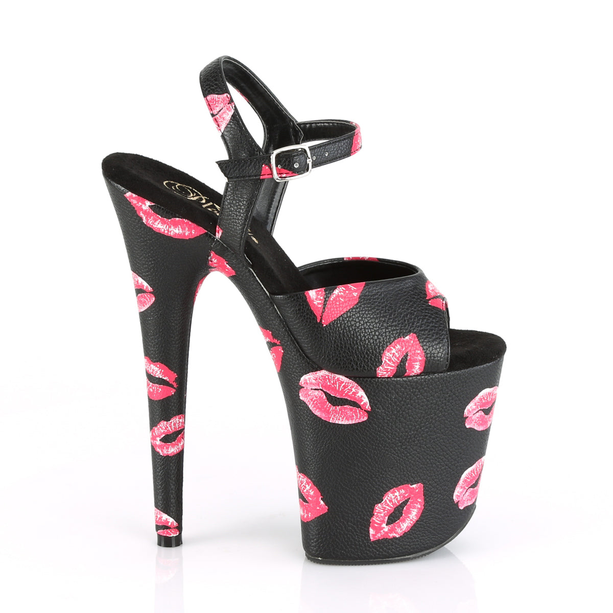 Pleaser Sandali da donna FLAMINGO-809KISSES BLK in ecopelle / blk in ecopelle