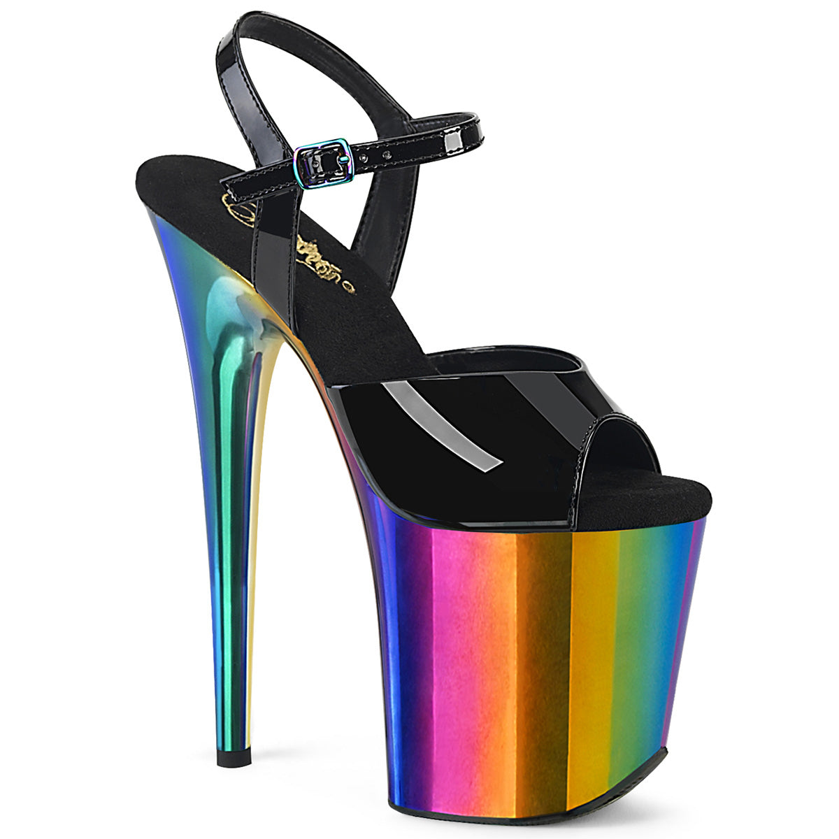 Pleaser  Sandali FLAMINGO-809RC BLK PAT /Rainbow Cromo