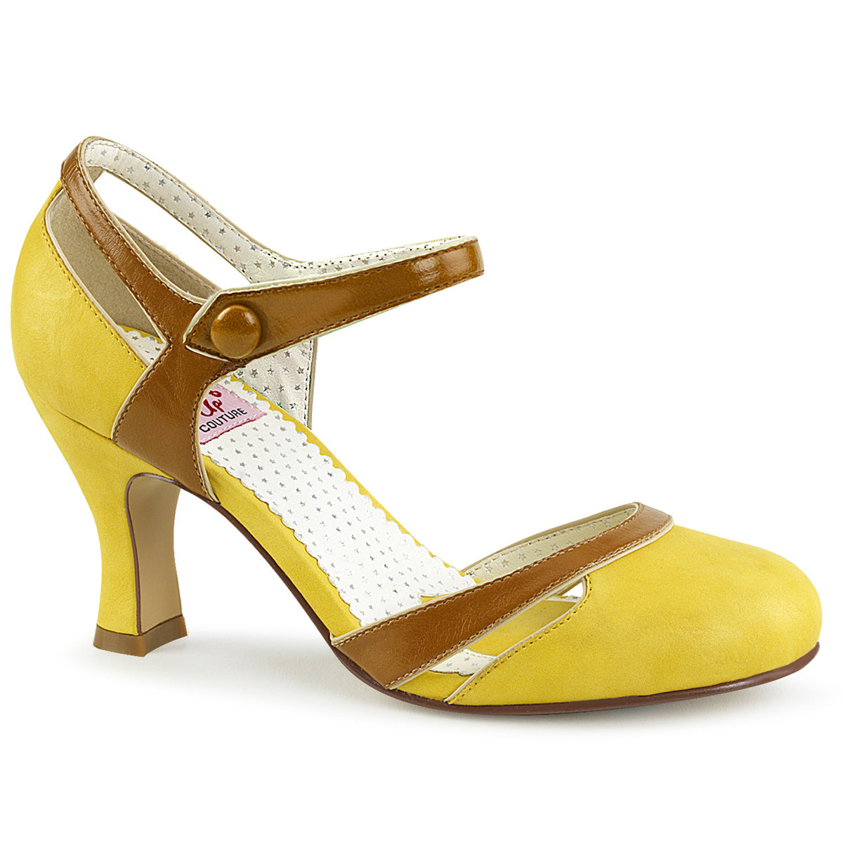 Pin Up Couture Pompe da donna FLAPPER-27 in ecopelle giallo-tan