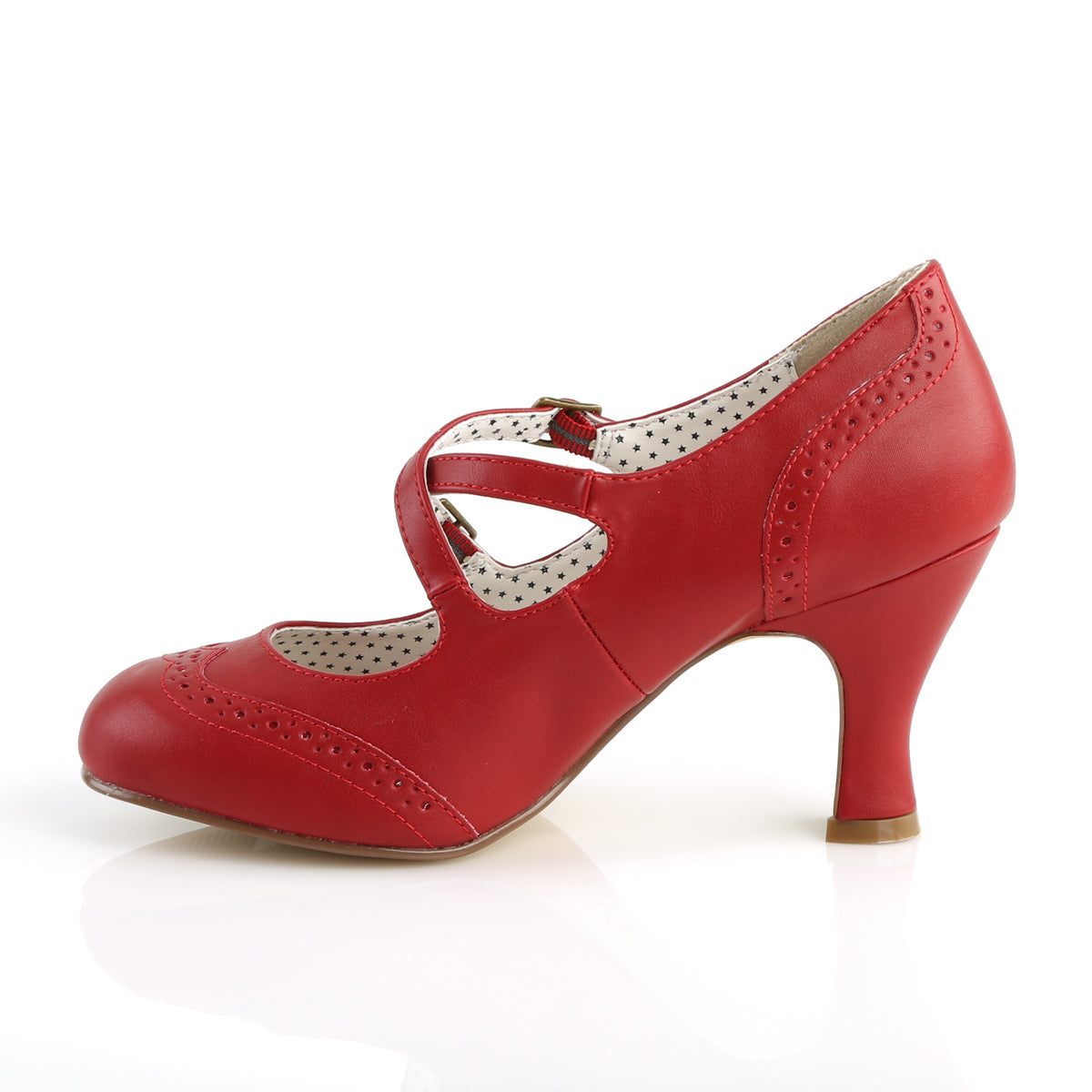 Pin Up Couture Womens Pumps FLAPPER-35 Red Faux Leather