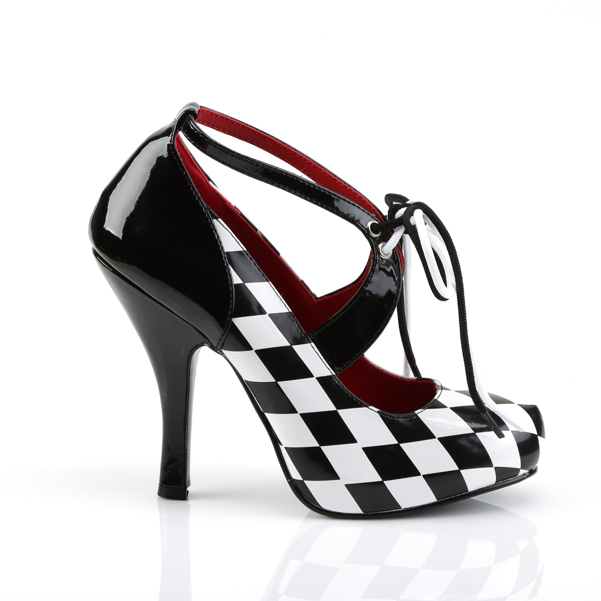 Funtasma Pompe da donna Harlequin-03 BLK-WHT Pat-Checkers