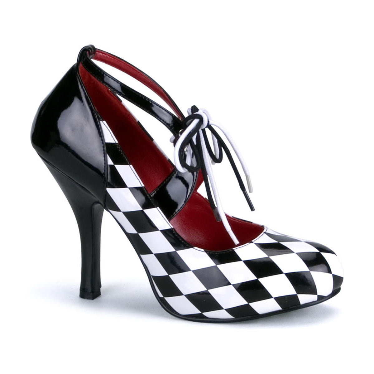 Funtasma Pompe da donna Harlequin-03 BLK-WHT Pat-Checkers