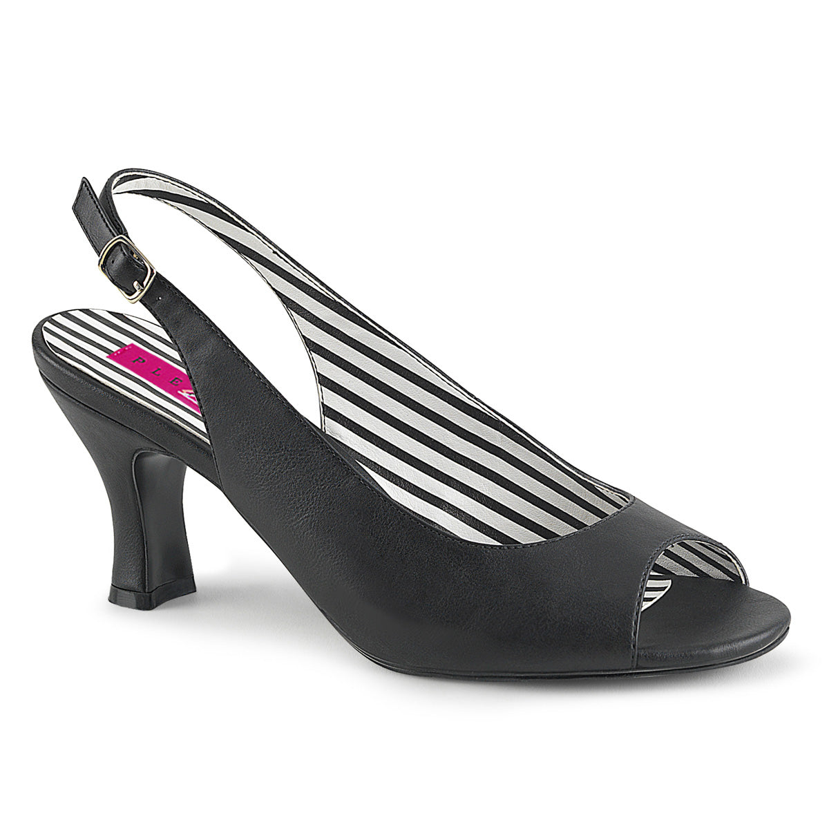 Pleaser Pink Label Womens Pumps JENNA-02 Blk Faux Leather