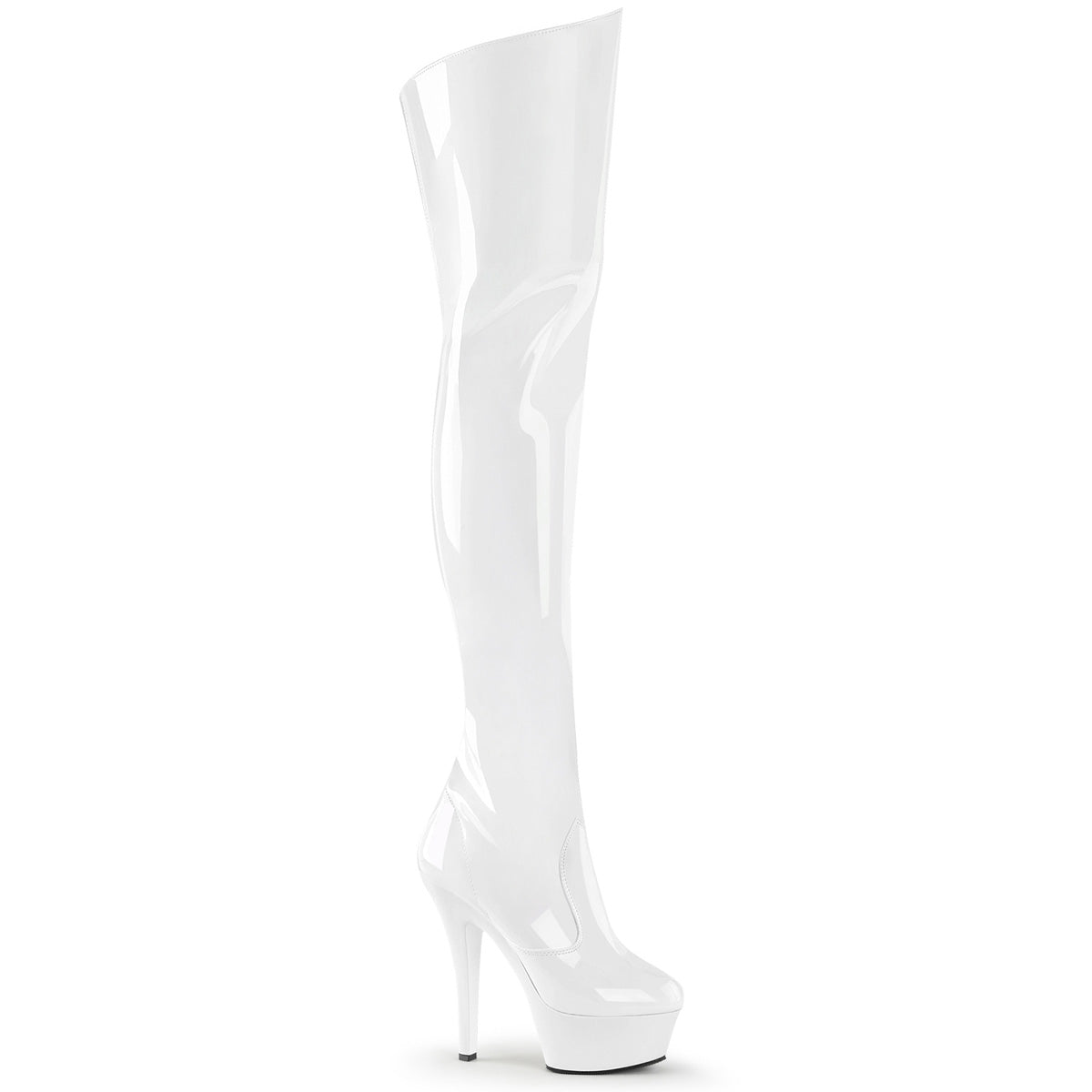 Pleaser Womens Boots KISS-3010 Wht Pat/Wht