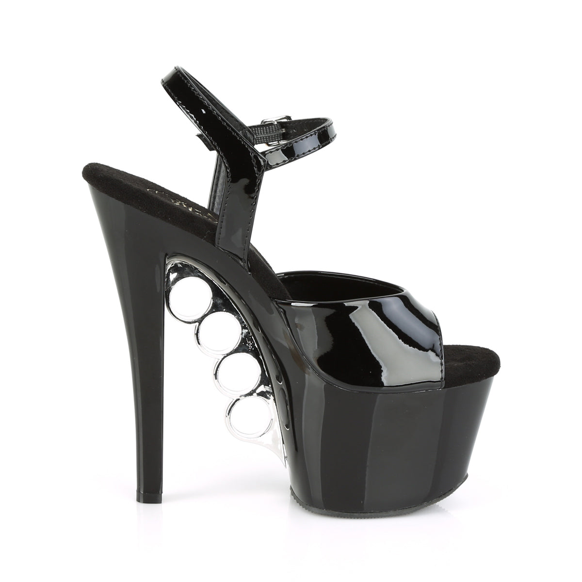 Pleaser Sandali da donna KNUCKS-709 BLK PAT / BLK