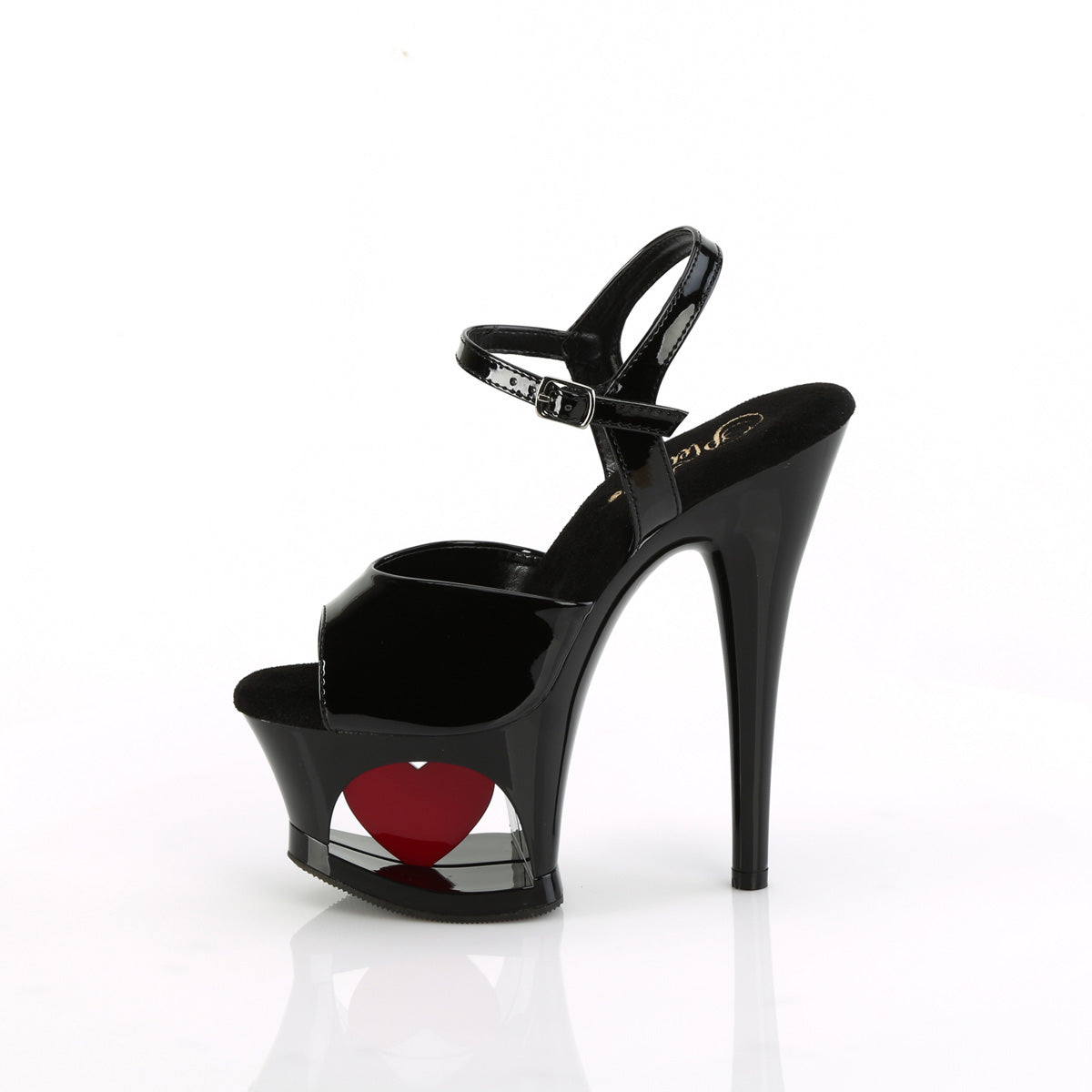 Pleaser   MOON-709h blk pat/blk-rosso