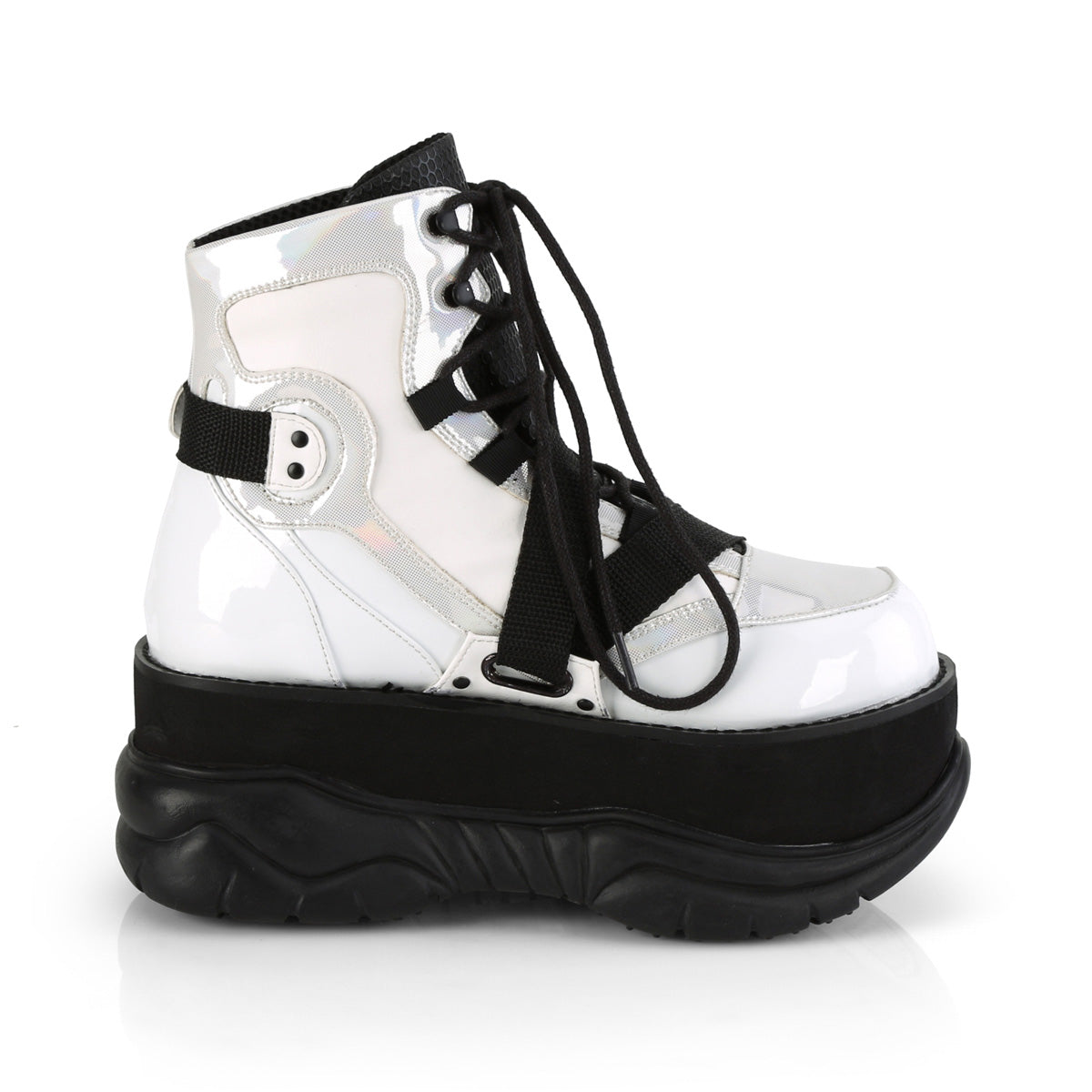 DemoniaCult Mens Boots NEPTUNE-181 Wht Vegan Leather Multi