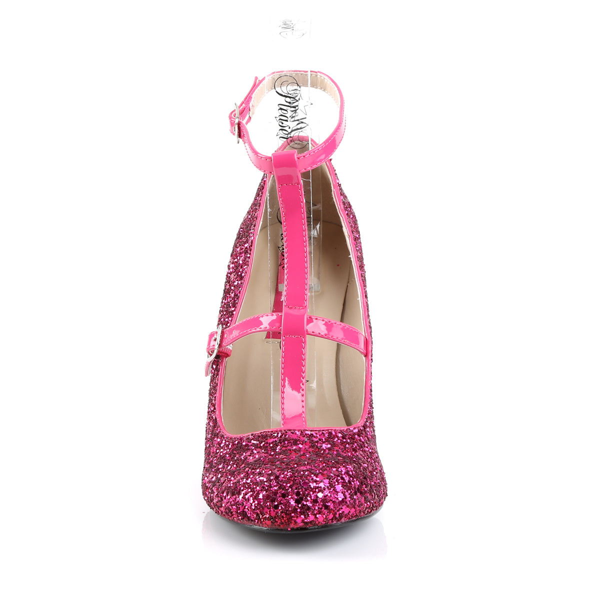 Pleaser Pink Label Pompe da donna QUEEN-01 h. rosa glitter-pat