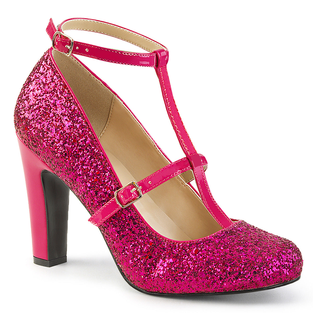 Pleaser Pink Label Pompe da donna QUEEN-01 h. rosa glitter-pat