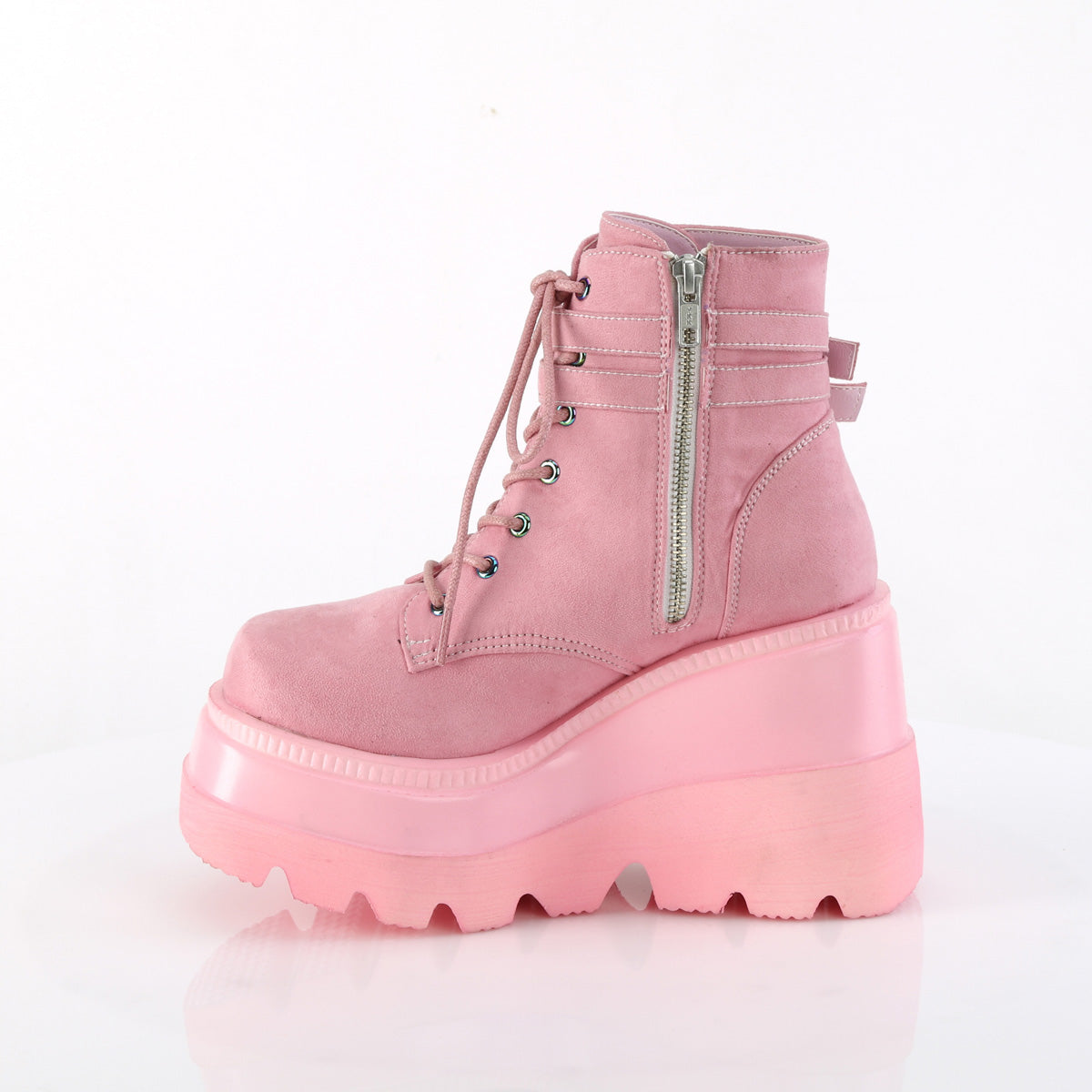 DemoniaCult  Ankle Boots SHAKER-52 B. Pink Vegan Suede