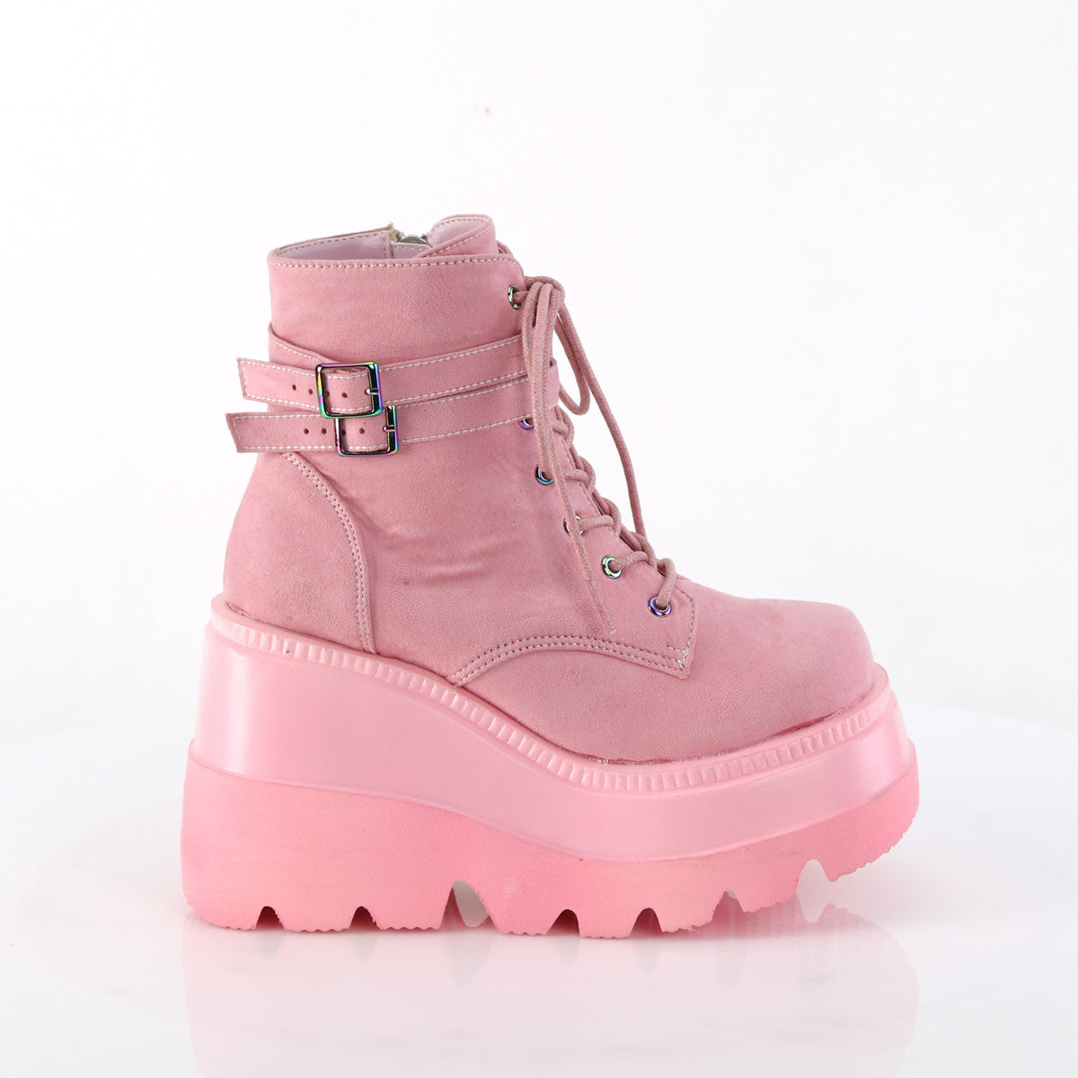 DemoniaCult  Ankle Boots SHAKER-52 B. Pink Vegan Suede