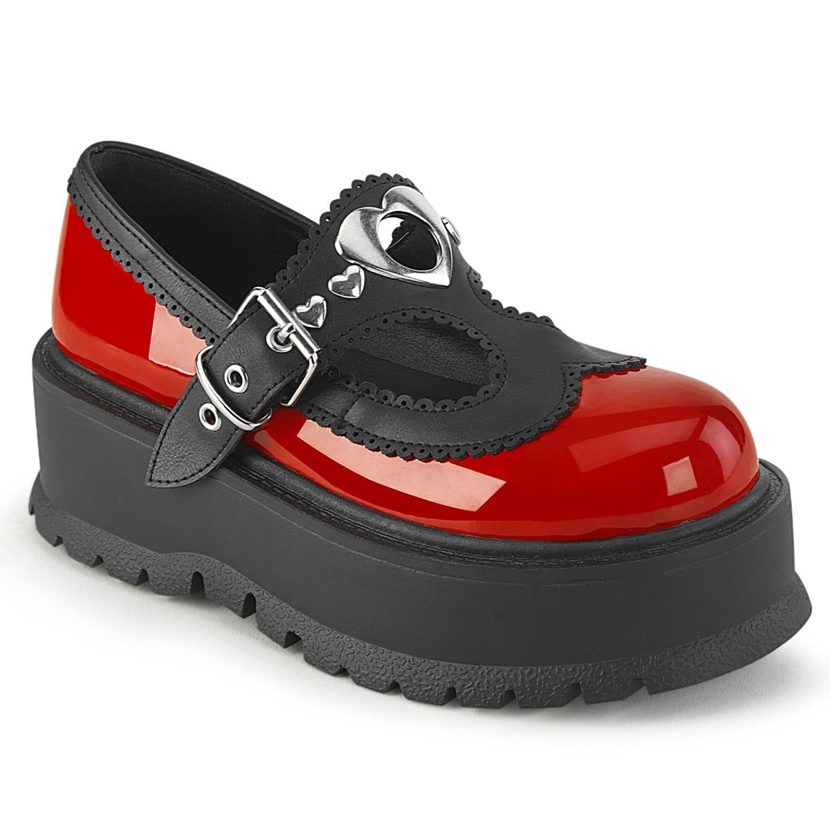 DemoniaCult   SLACKER-23 pelle vegana rossa-blk