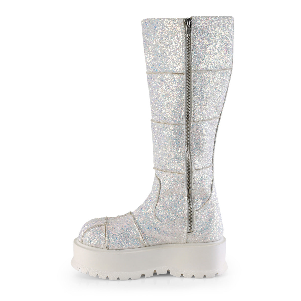 DemoniaCult Stivali da donna SLACKER-230 wht multi glitter