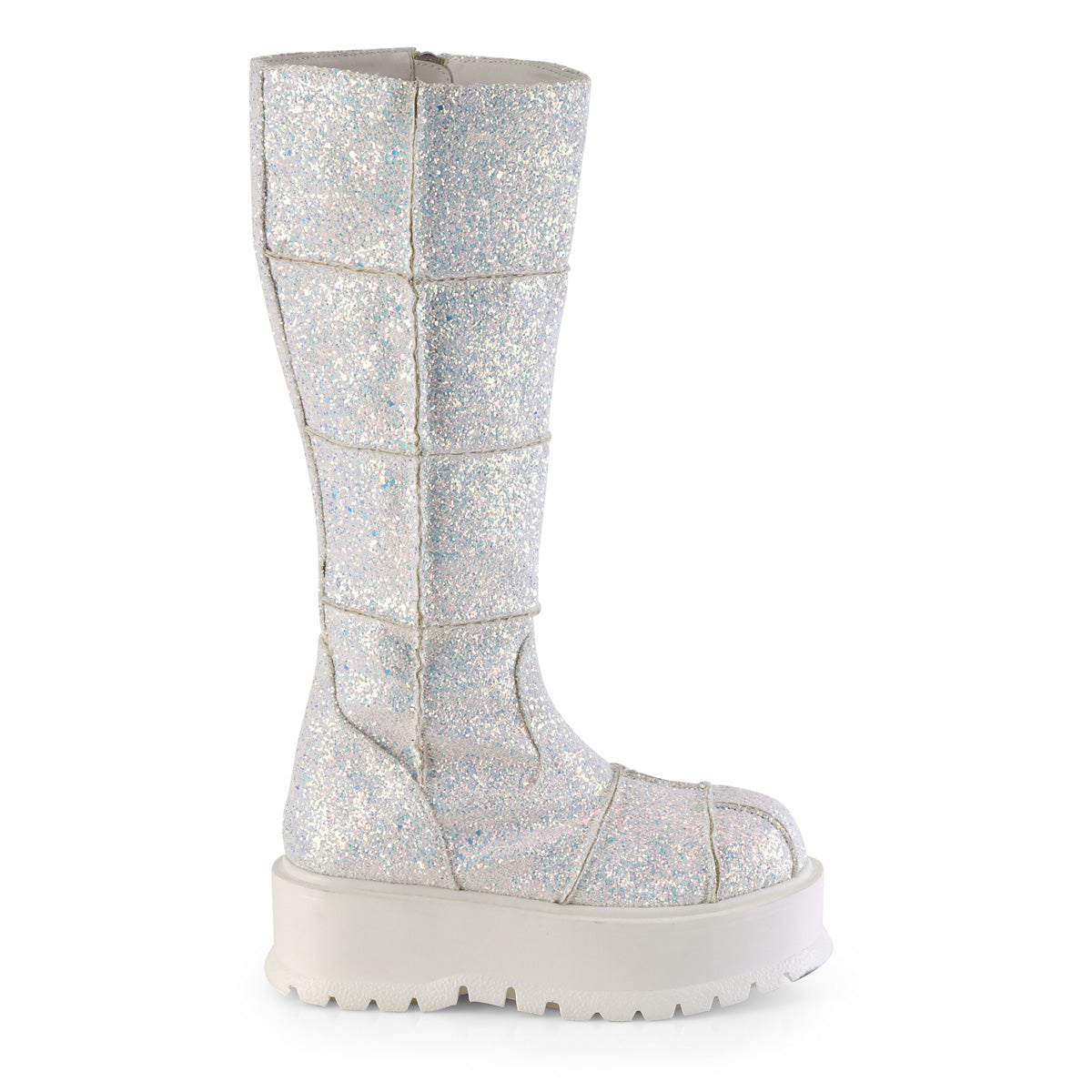 DemoniaCult Stivali da donna SLACKER-230 wht multi glitter