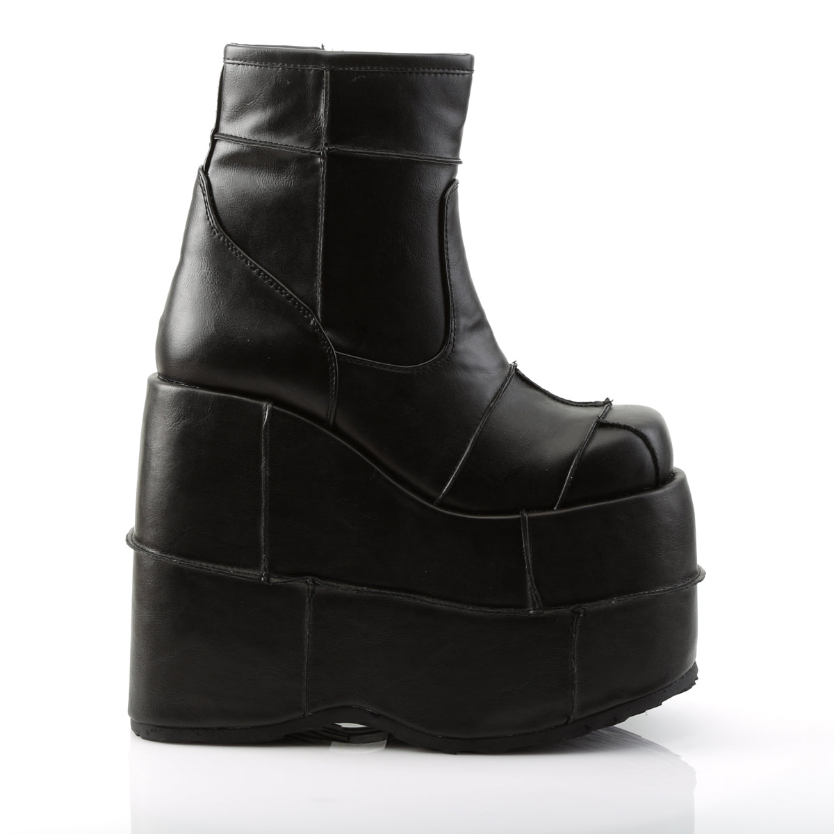 DemoniaCult Mens Boots STACK-201 Blk Vegan Leather