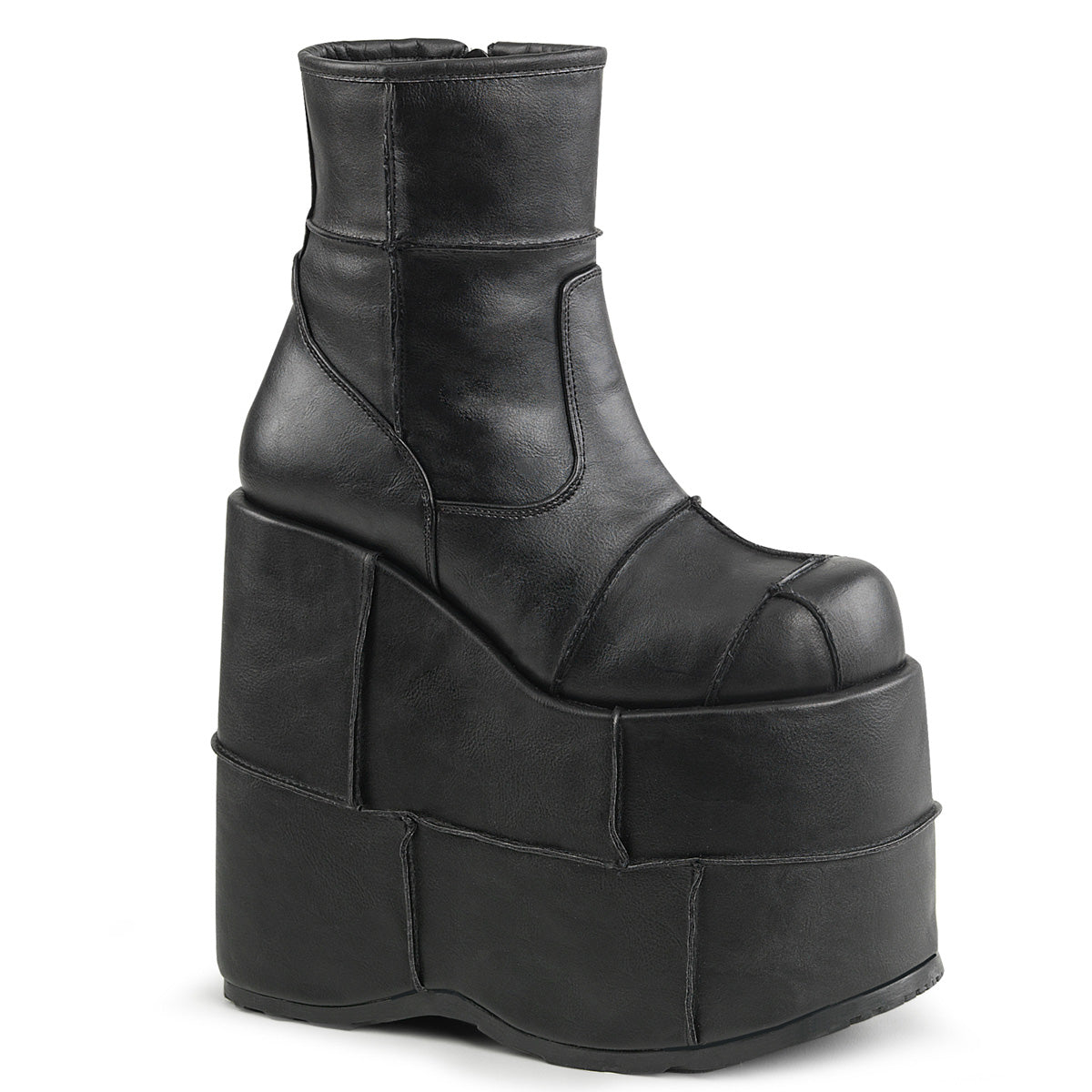 DemoniaCult Mens Boots STACK-201 Blk Vegan Leather