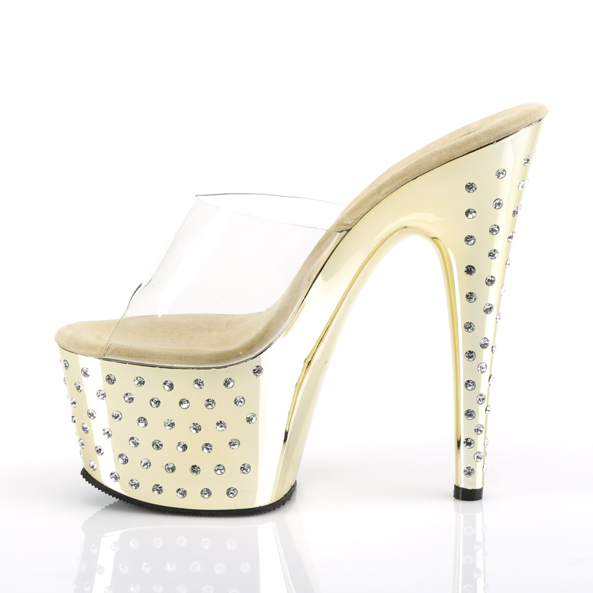 Pleaser Sandali da donna STARDUST-701 ClR / Gold Chrome