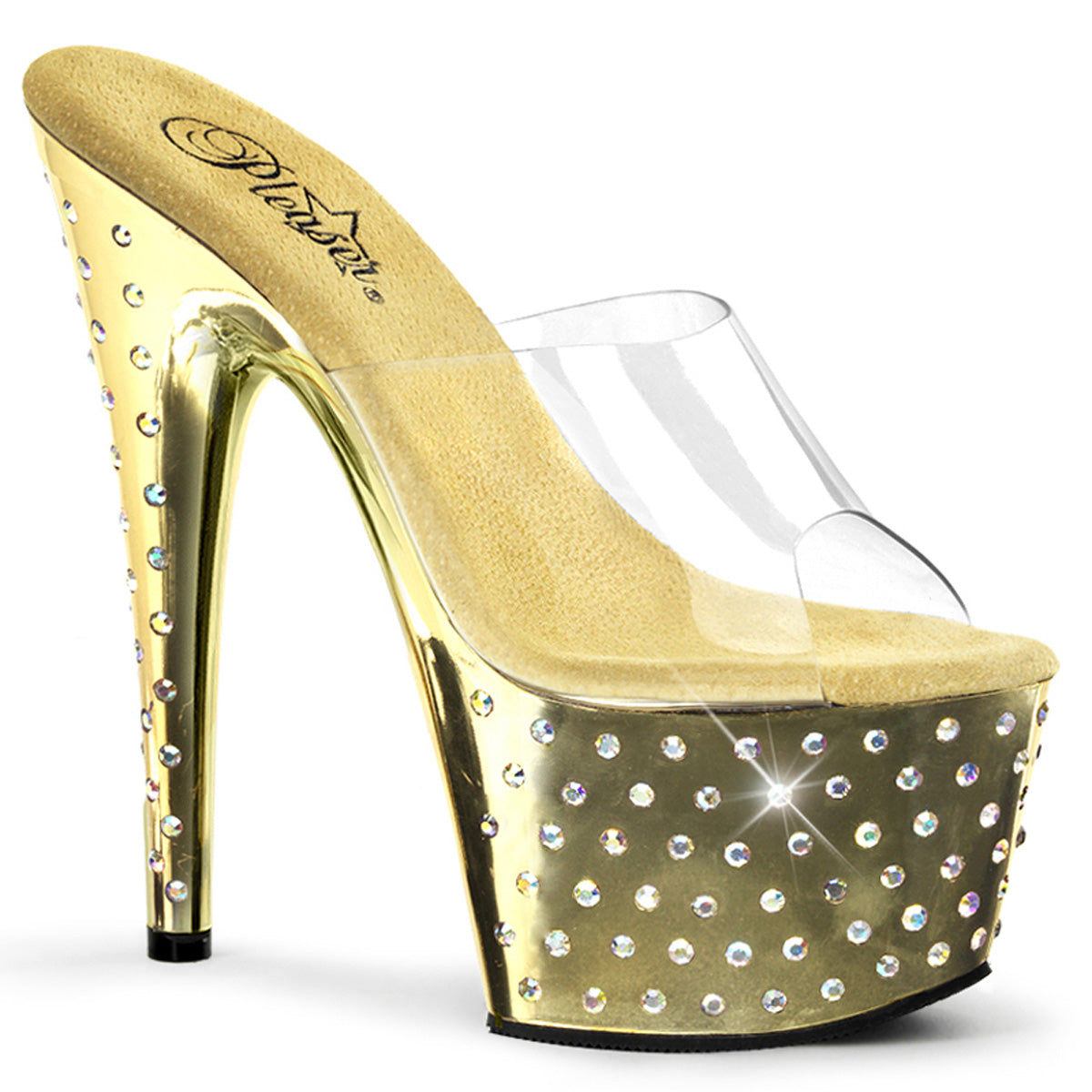 Pleaser Sandali da donna STARDUST-701 ClR / Gold Chrome