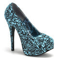 Bordello Womens Pumps TEEZE-39 B.Blue Floral Satin