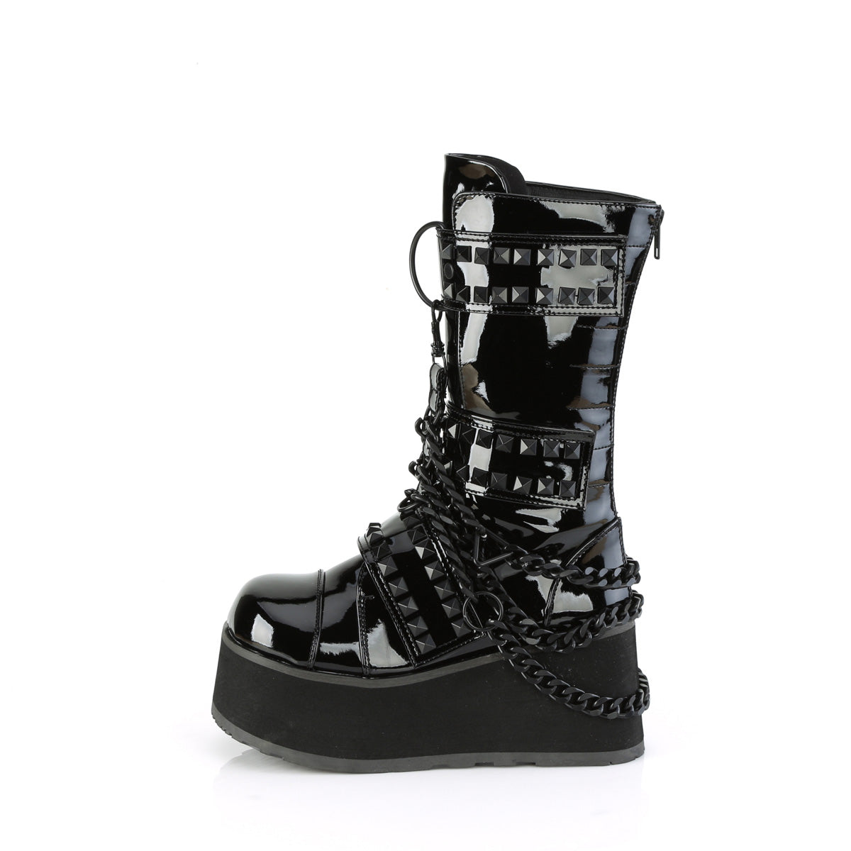 DemoniaCult Mens Boots TRASHVILLE-138 Blk Pat