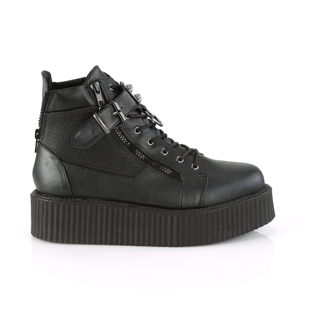 DemoniaCult Scarpa bassa maschile V-CREEPER-566 pelle vegana BLK